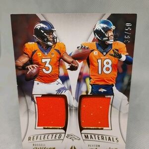 Reflected Materials Football Card with Orange Patches